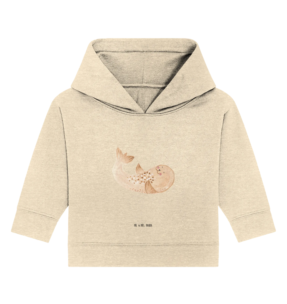 Organiczna bluza z kapturem dla niemowląt foka Leżeć Baby Hoodie, Baby Kapuzenshirt, Baby Pullover, Baby Kapuzensweatshirt, Tiermotive, Lustige Sprüche, Tiere, Gute Laune, Ostsee, Meerestier, Lachen, Seehund, Nordsee, Robben, Robbe, Strand, Freude