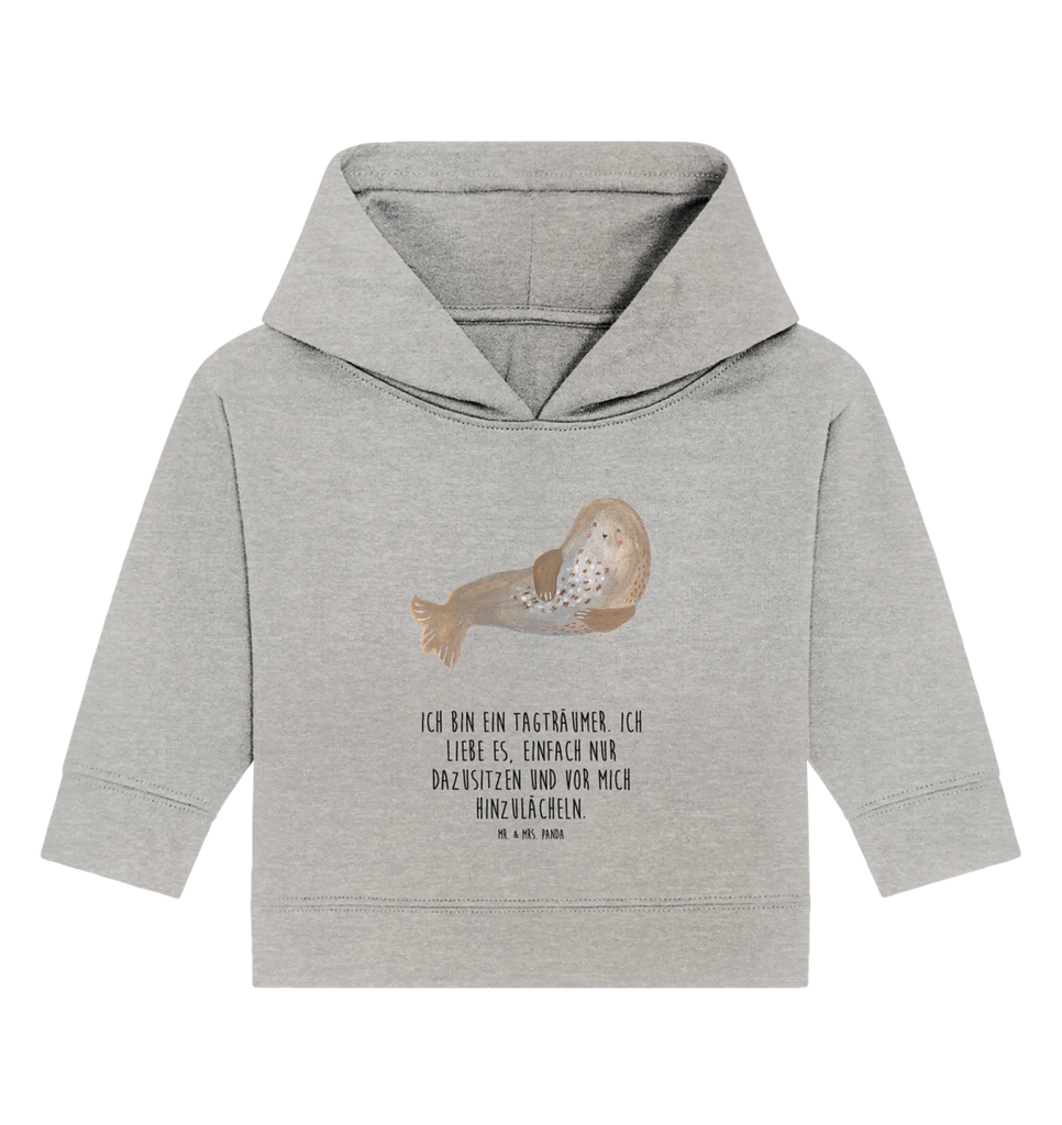 Organic Baby Hoodie seal Laugh Baby Kapuzenshirt, Baby Pullover, Baby Kapuzensweatshirt, Baby Hoodie, Tiermotive, Lustige Sprüche, Tiere, Gute Laune, Robbe, Ostsee, Meerestier, Robben, Strand, Nordsee, Seehund