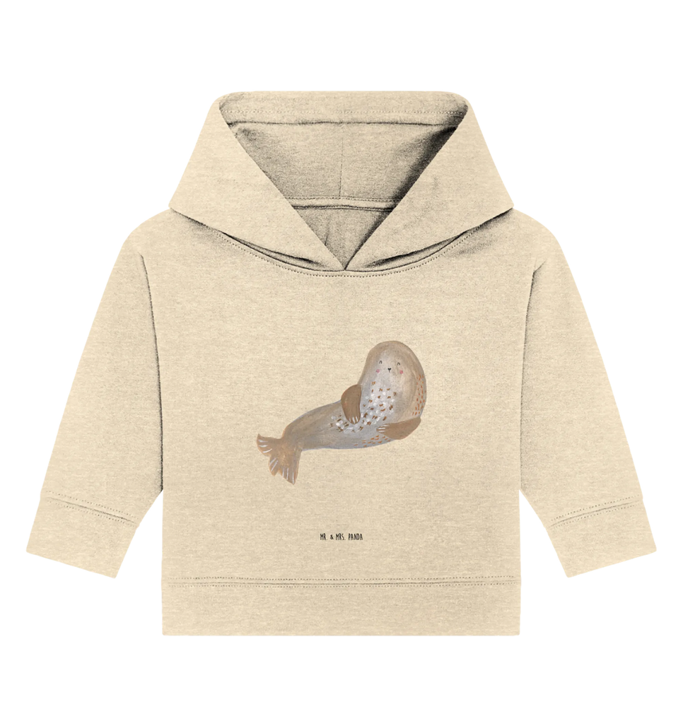 Organic Baby Hoodie seal Laugh Baby Kapuzenshirt, Baby Pullover, Baby Kapuzensweatshirt, Baby Hoodie, Tiermotive, Lustige Sprüche, Tiere, Gute Laune, Robbe, Ostsee, Meerestier, Robben, Strand, Nordsee, Seehund