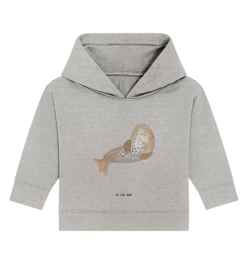 Organic Baby Hoodie seal Laugh Baby Kapuzenshirt, Baby Pullover, Baby Kapuzensweatshirt, Baby Hoodie, Tiermotive, Lustige Sprüche, Tiere, Gute Laune, Robbe, Ostsee, Meerestier, Robben, Strand, Nordsee, Seehund