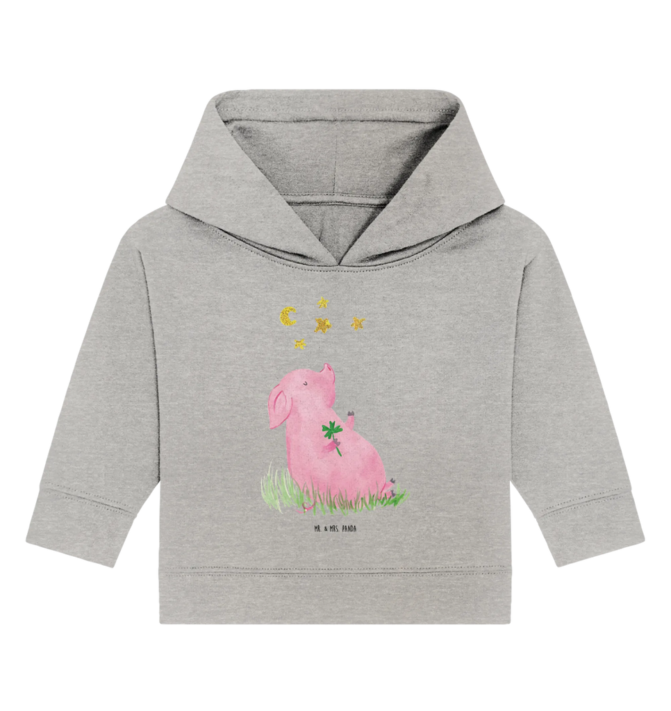 Organic Baby Hoodie Pig Luck Baby Kapuzenshirt, Baby Pullover, Baby Hoodie, Baby Kapuzensweatshirt, Tiermotive, Lustige Sprüche, Tiere, Gute Laune, Träume, Schwein, Motivation, Sernchen, Sterne, Glücksbringer, Ziele, Schweinchen, Glücksschwein. Glück