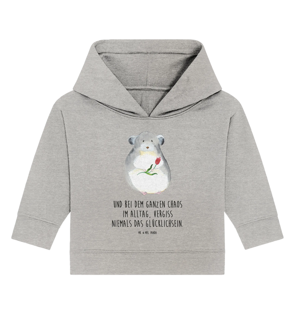 Organic Baby Hoodie chinchilla flower Baby Kapuzenshirt, Baby Hoodie, Baby Kapuzensweatshirt, Baby Pullover, Tiermotive, Lustige Sprüche, Tiere, Gute Laune, Glücklichsein, Chinchillas, traurig sein, Depressionen, Chaos, Kummer, Büro, Liebeskummer, Chinchilla, Büroalltag