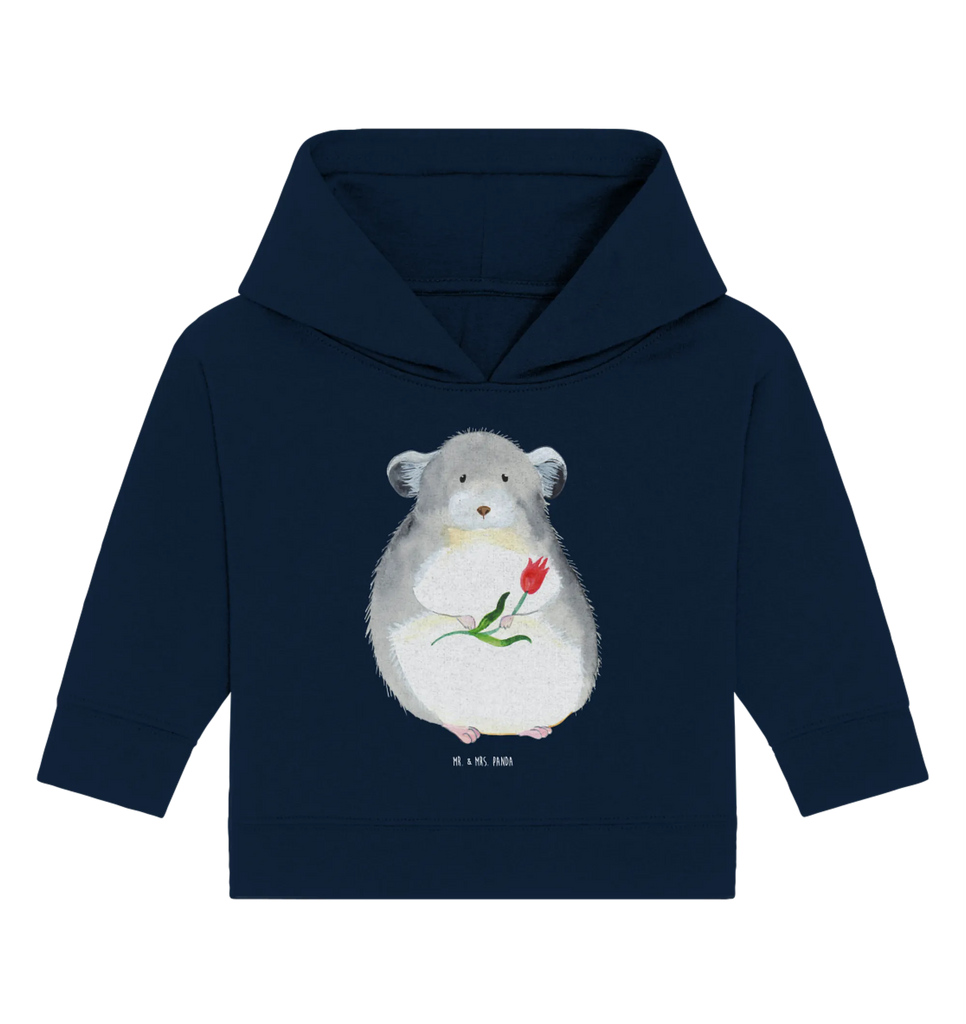Organic Baby Hoodie chinchilla flower Baby Kapuzenshirt, Baby Hoodie, Baby Kapuzensweatshirt, Baby Pullover, Tiermotive, Lustige Sprüche, Tiere, Gute Laune, Glücklichsein, Chinchillas, traurig sein, Depressionen, Chaos, Kummer, Büro, Liebeskummer, Chinchilla, Büroalltag