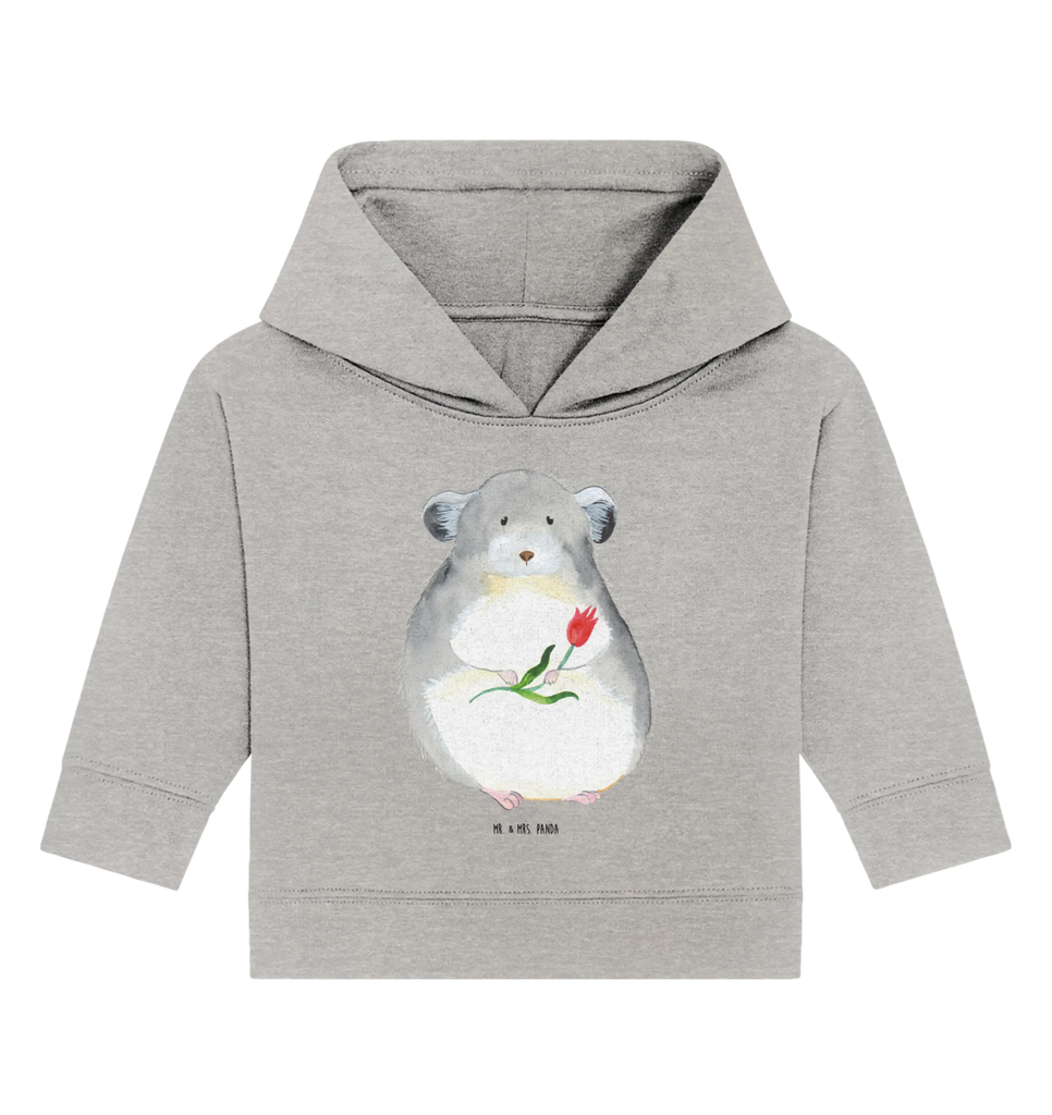 Organic Baby Hoodie chinchilla flower Baby Kapuzenshirt, Baby Hoodie, Baby Kapuzensweatshirt, Baby Pullover, Tiermotive, Lustige Sprüche, Tiere, Gute Laune, Glücklichsein, Chinchillas, traurig sein, Depressionen, Chaos, Kummer, Büro, Liebeskummer, Chinchilla, Büroalltag