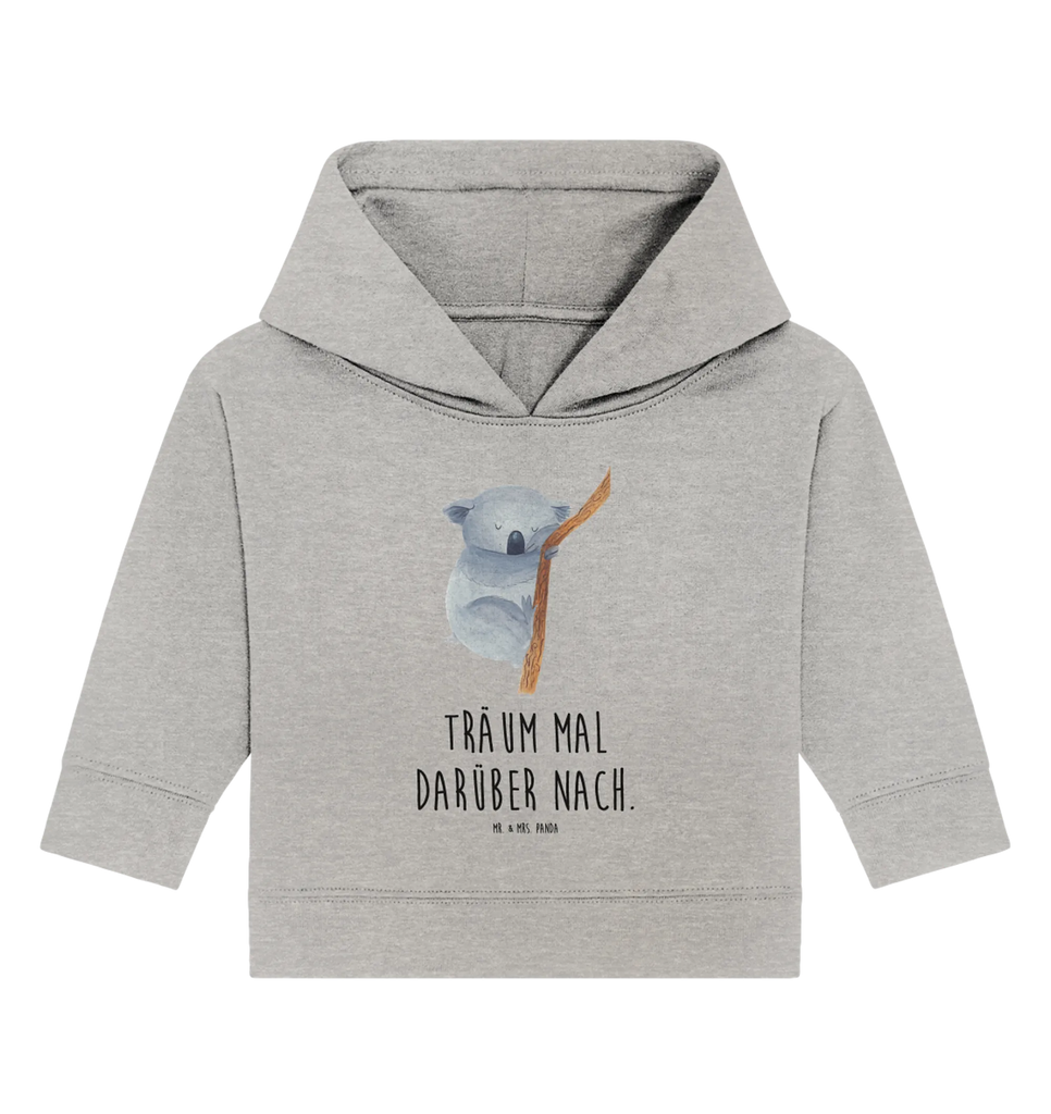 Organic Baby Hoodie koala small animals, cute, funny, cute animal motives, hand drawn, small world, funny sayings, good mood, happy, gifts, gift ideas, special gifts, animal lover, card, sleeping, bedroom, koala bear, dreamland, dream, Koala, bear