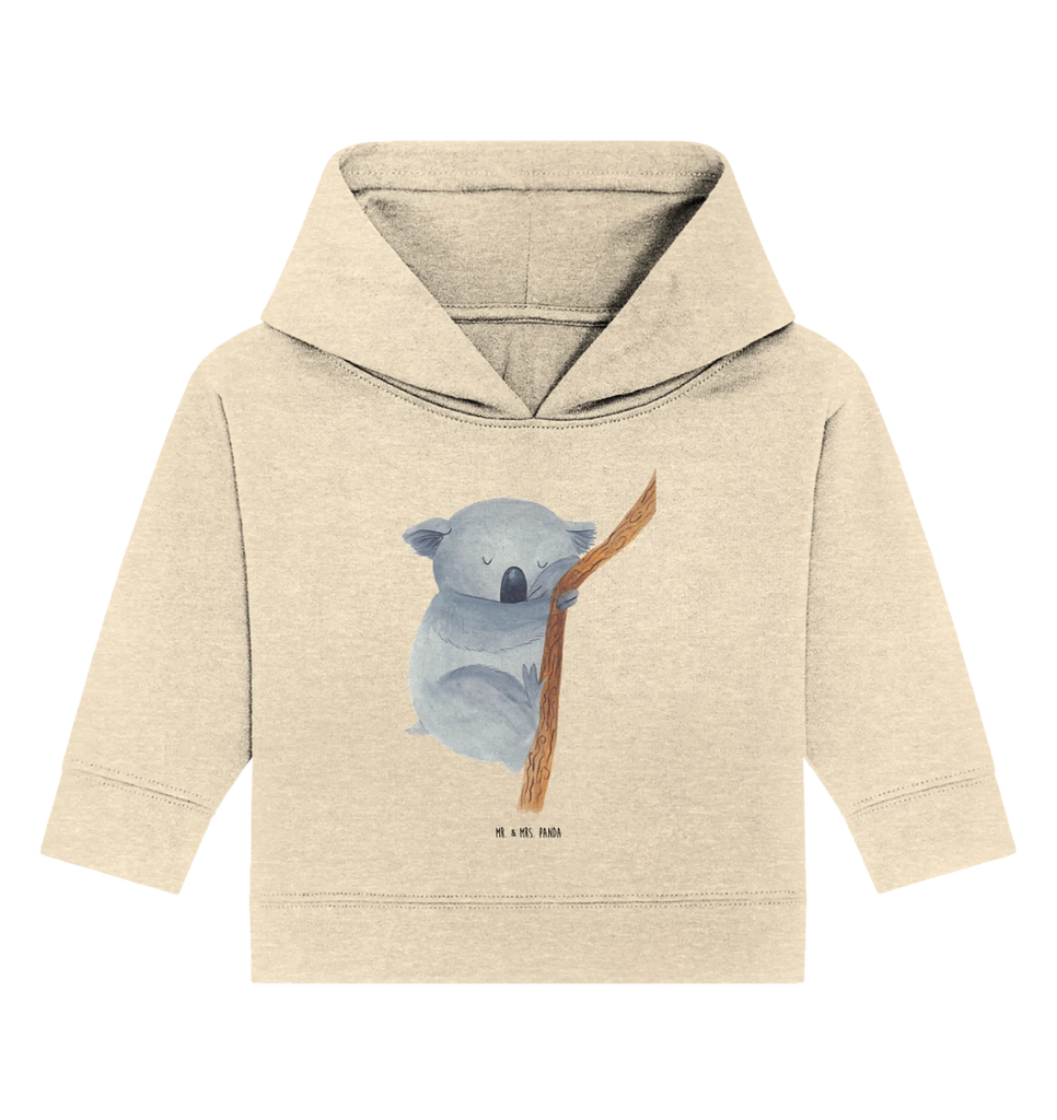 Organic Baby Hoodie koala small animals, cute, funny, cute animal motives, hand drawn, small world, funny sayings, good mood, happy, gifts, gift ideas, special gifts, animal lover, card, sleeping, bedroom, koala bear, dreamland, dream, Koala, bear