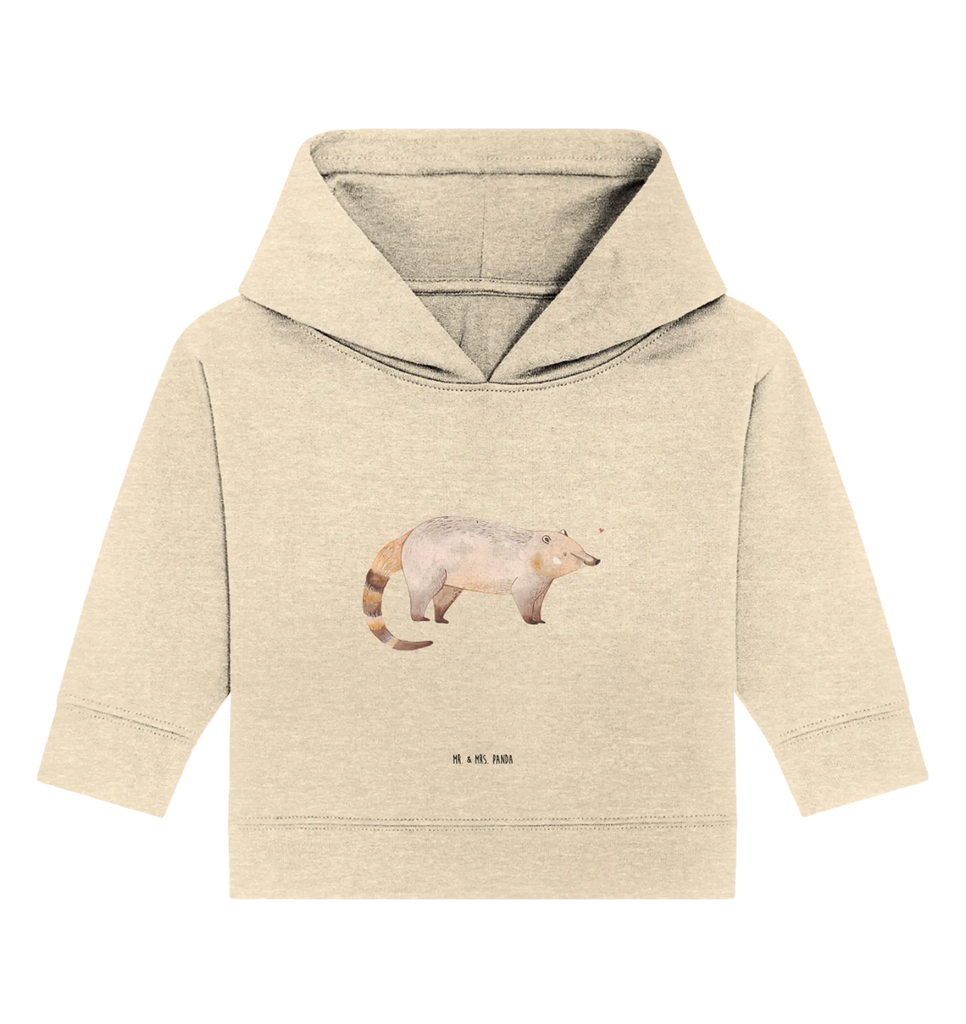 Organic Baby Hoodie Coati Baby Pullover, Baby Hoodie, Baby Kapuzenshirt, Baby Kapuzensweatshirt, Tiermotive, Lustige Sprüche, Tiere, Gute Laune, Nasenbären, Bär, Rüsselbär, Nasenbär