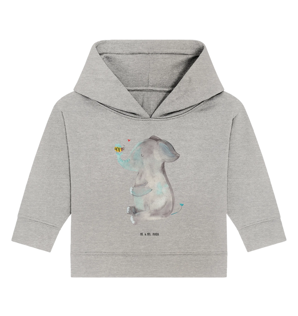 Organic Baby Hoodie Elefant Biene Baby Hoodie, Baby Kapuzenshirt, Baby Kapuzensweatshirt, Baby Pullover, Tiermotive, Lustige Sprüche, Tiere, Gute Laune, Liebe, Jahrestag, Biene, Heiratsantrag, Liebesbeweis, Liebesspruch, Liebesgeschenk, Elefant, Hochzeitsgeschenk