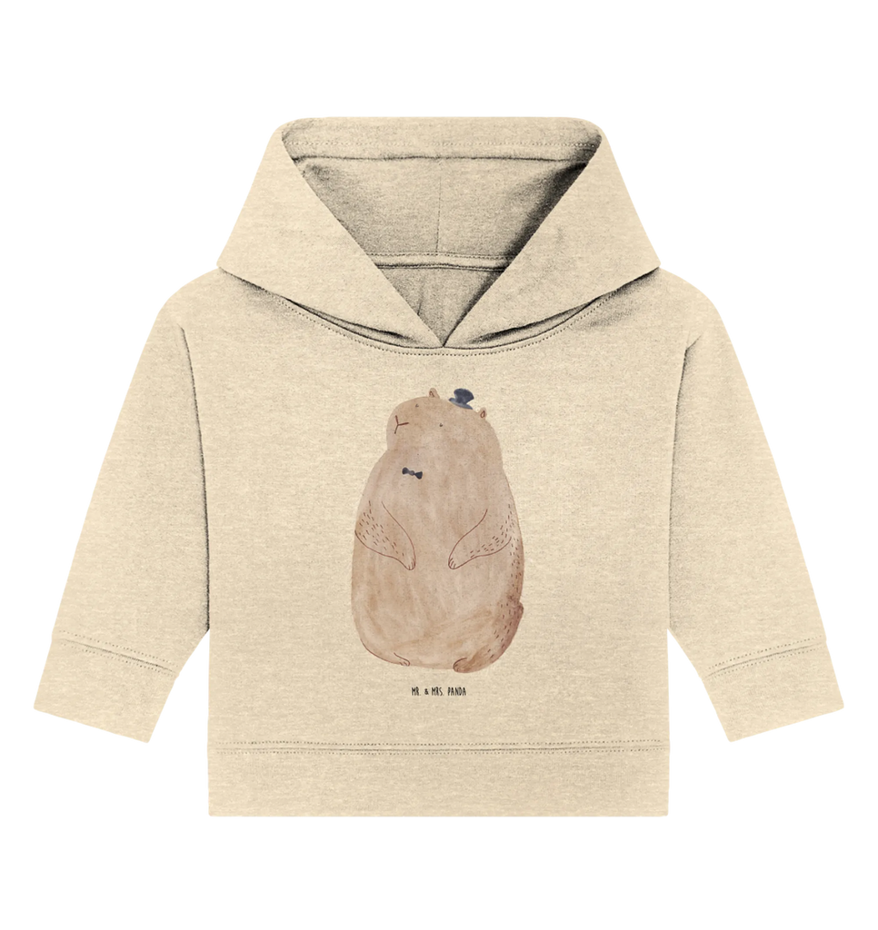 Organic Baby Hoodie Murmeltier Baby Kapuzensweatshirt, Baby Pullover, Baby Hoodie, Baby Kapuzenshirt, Tiermotive, Lustige Sprüche, Tiere, Gute Laune, Respekt, Freundlichkeit, Anstand, Knigge, Fröhlichkeit, Murmeltier