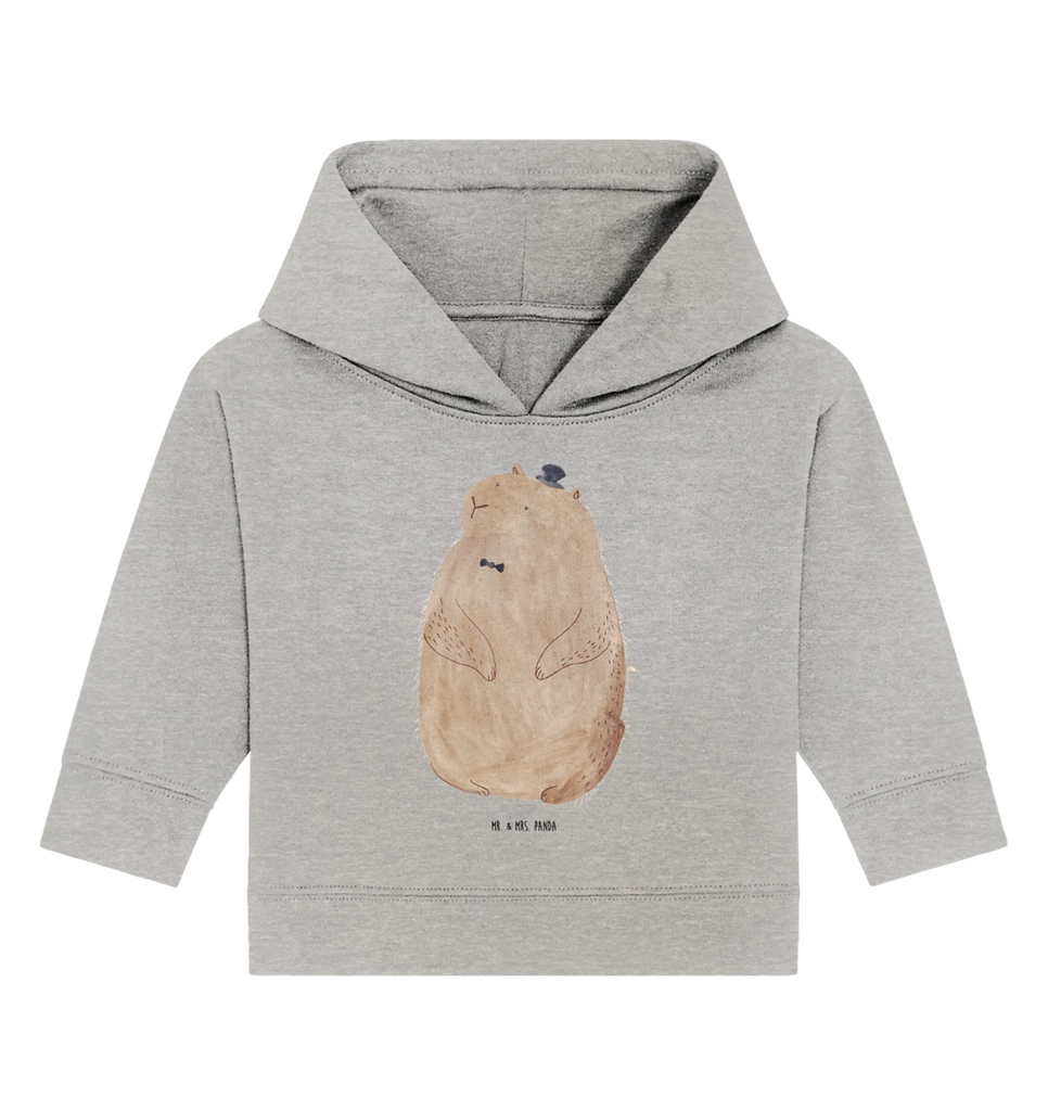 Organic Baby Hoodie Murmeltier Baby Kapuzensweatshirt, Baby Pullover, Baby Hoodie, Baby Kapuzenshirt, Tiermotive, Lustige Sprüche, Tiere, Gute Laune, Respekt, Freundlichkeit, Anstand, Knigge, Fröhlichkeit, Murmeltier