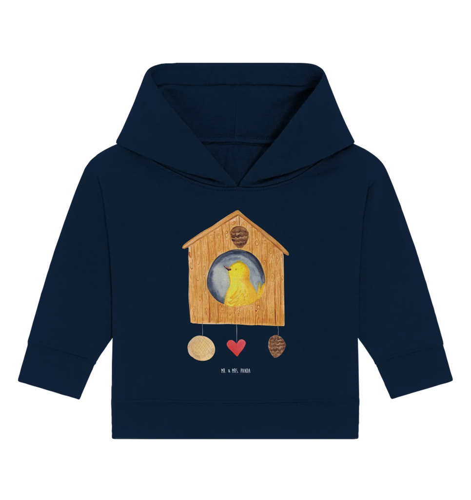 Organic Baby Hoodie birdhouse Home Baby Kapuzensweatshirt, Baby Pullover, Baby Hoodie, Baby Kapuzenshirt, Tiermotive, Gute Laune, lustige Sprüche, Tiere, Vogel, Umzug, Einzugsgeschenk, Geschenk, Einzug, Haus, Home sweet Home, Hausbau, Vogelhaus