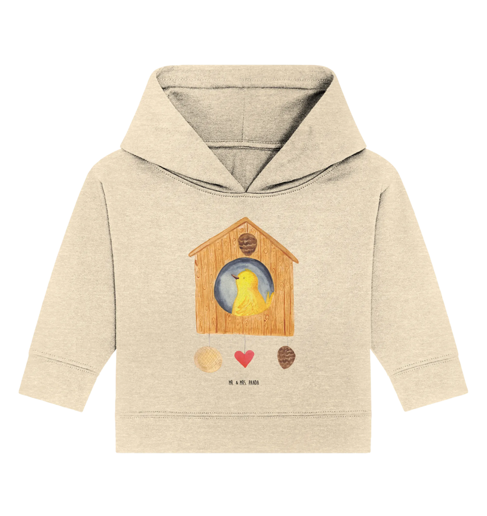 Organic Baby Hoodie birdhouse Home Baby Kapuzensweatshirt, Baby Pullover, Baby Hoodie, Baby Kapuzenshirt, Tiermotive, Gute Laune, lustige Sprüche, Tiere, Vogel, Umzug, Einzugsgeschenk, Geschenk, Einzug, Haus, Home sweet Home, Hausbau, Vogelhaus