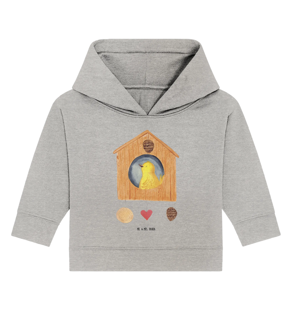 Organic Baby Hoodie birdhouse Home Baby Kapuzensweatshirt, Baby Pullover, Baby Hoodie, Baby Kapuzenshirt, Tiermotive, Gute Laune, lustige Sprüche, Tiere, Vogel, Umzug, Einzugsgeschenk, Geschenk, Einzug, Haus, Home sweet Home, Hausbau, Vogelhaus