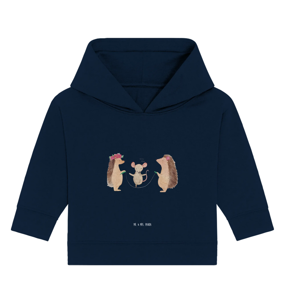Organiczna bluza z kapturem dla niemowląt jeż Skakanie na skakance Baby Kapuzenshirt, Baby Hoodie, Baby Pullover, Baby Kapuzensweatshirt, Tiermotive, Lustige Sprüche, Tiere, Gute Laune, Maus, Kinder, Kindergarten, Seilspringen, Seilhüpfen, Igel