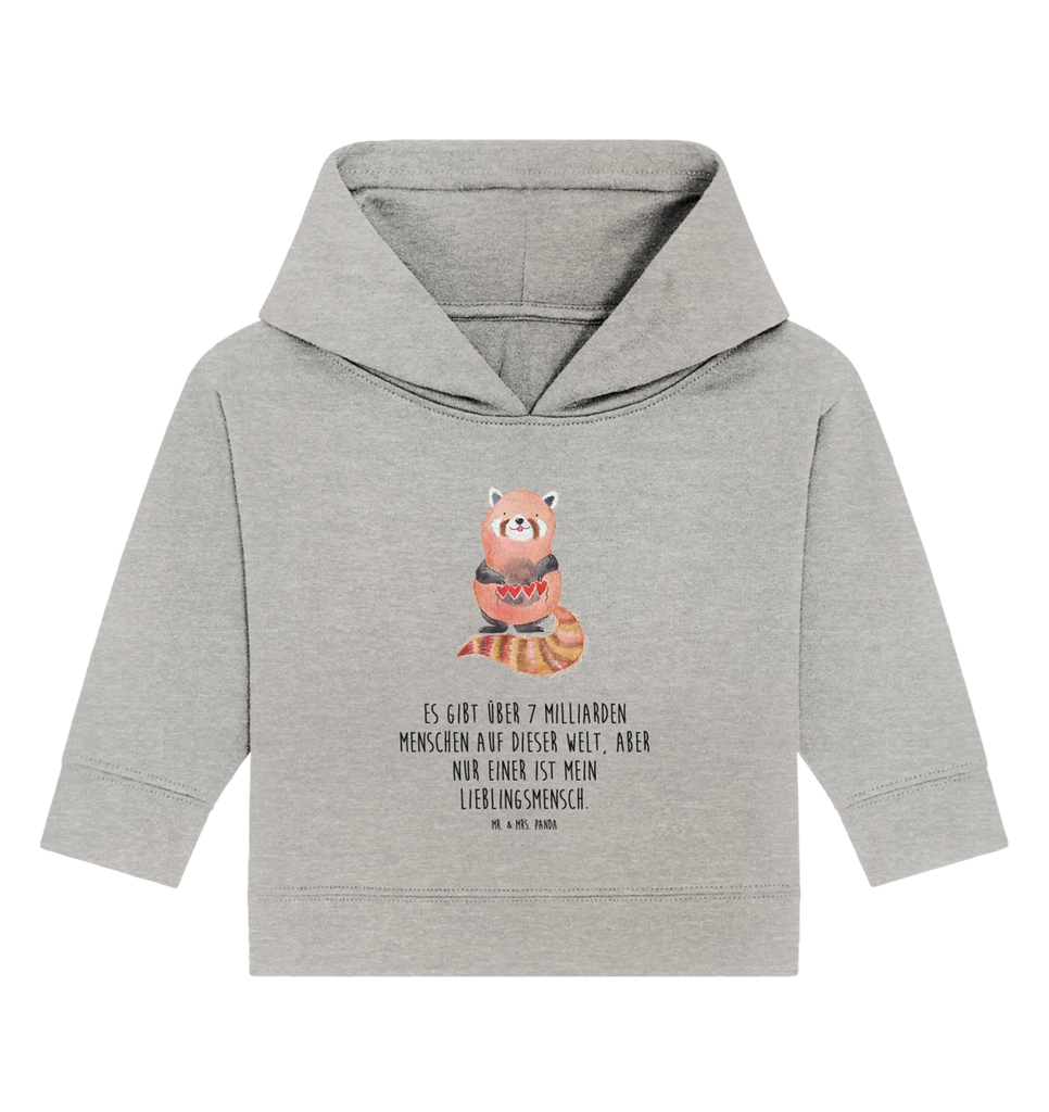 Organic Baby Hoodie red panda Baby Pullover, Baby Kapuzensweatshirt, Baby Kapuzenshirt, Baby Hoodie, Tiermotive, Lustige Sprüche, Tiere, Gute Laune, Liebe, Herz, Liebling, Lieblingsmensch, Panda, Rot