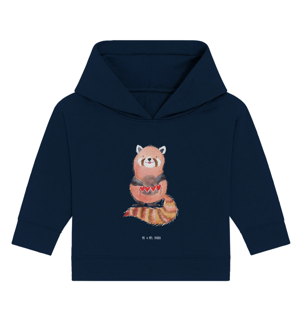 Organic Baby Hoodie red panda Baby Pullover, Baby Kapuzensweatshirt, Baby Kapuzenshirt, Baby Hoodie, Tiermotive, Lustige Sprüche, Tiere, Gute Laune, Liebe, Herz, Liebling, Lieblingsmensch, Panda, Rot