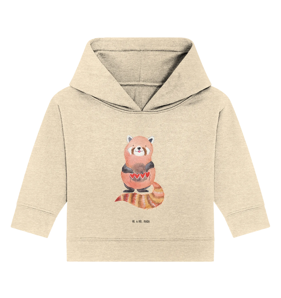 Organic Baby Hoodie red panda Baby Pullover, Baby Kapuzensweatshirt, Baby Kapuzenshirt, Baby Hoodie, Tiermotive, Lustige Sprüche, Tiere, Gute Laune, Liebe, Herz, Liebling, Lieblingsmensch, Panda, Rot