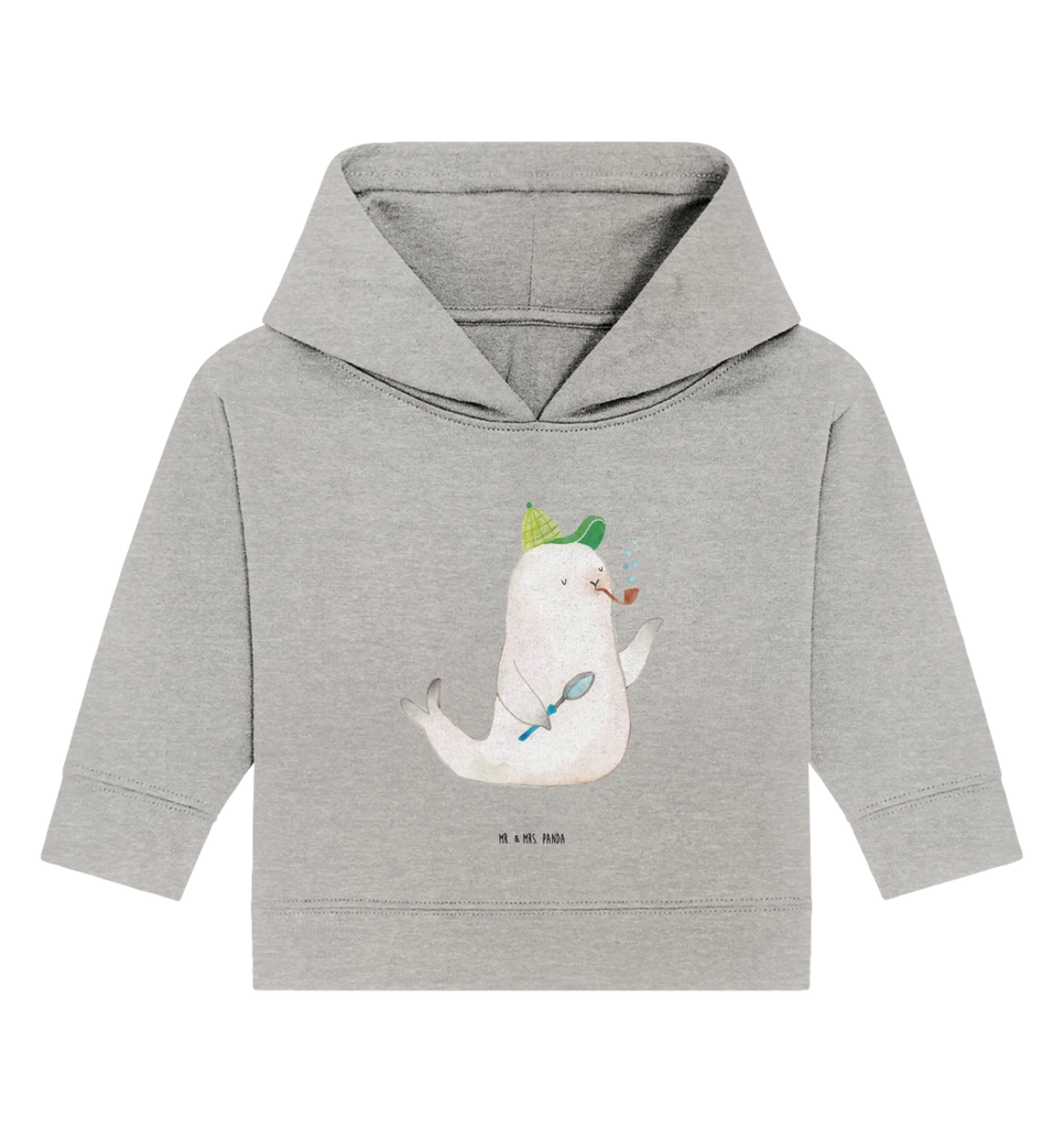 Organic Baby Hoodie seal sherlock Baby Hoodie, Baby Pullover, Baby Kapuzensweatshirt, Baby Kapuzenshirt, Tiermotive, Lustige Sprüche, Tiere, Gute Laune