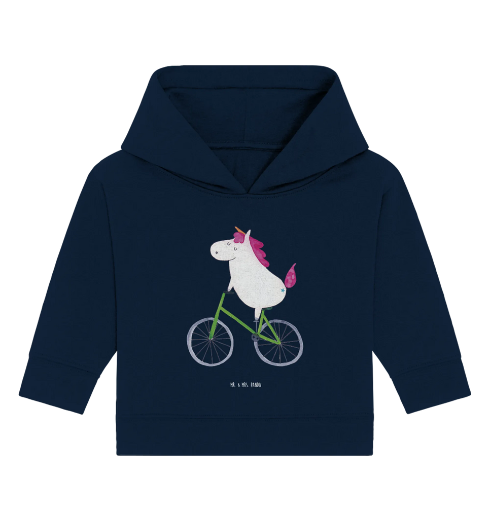 Organic Baby Hoodie Einhorn Radfahrer Baby Kapuzensweatshirt, Baby Kapuzenshirt, Baby Hoodie, Baby Pullover, Einhörner, Einhorn Deko, Unicorn, Einhorn, Luxusproblem, Konfetti, Feenstaub, Kummer, Liebeskummer, Bike, Radfahrer, Radfahren, Rad