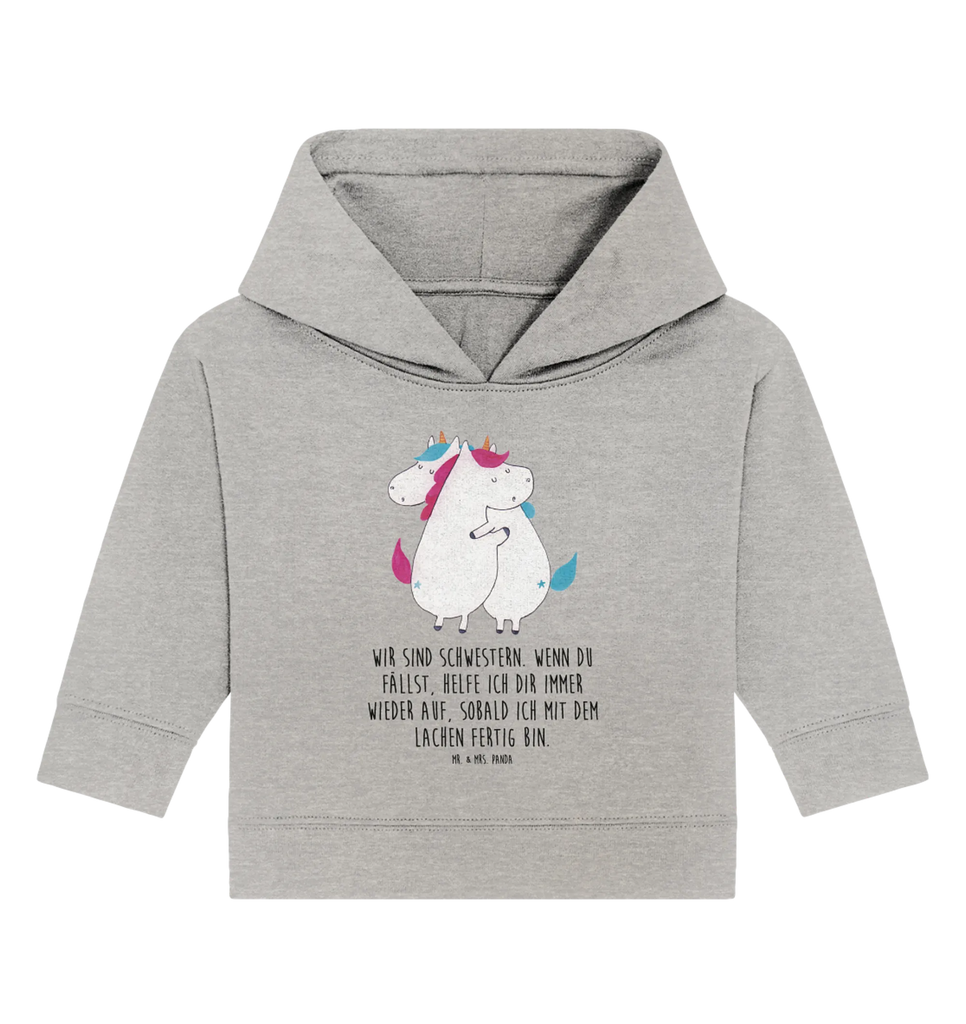 Organic Baby Hoodie Einhörner Umarmen Baby Kapuzenshirt, Baby Pullover, Baby Kapuzensweatshirt, Baby Hoodie, Einhörner, Einhorn Deko, Unicorn, Einhorn, Liebe, Freundinnen, Schwester, Freundin, Schwestern, BFF, Geschwister, Familie, Sister