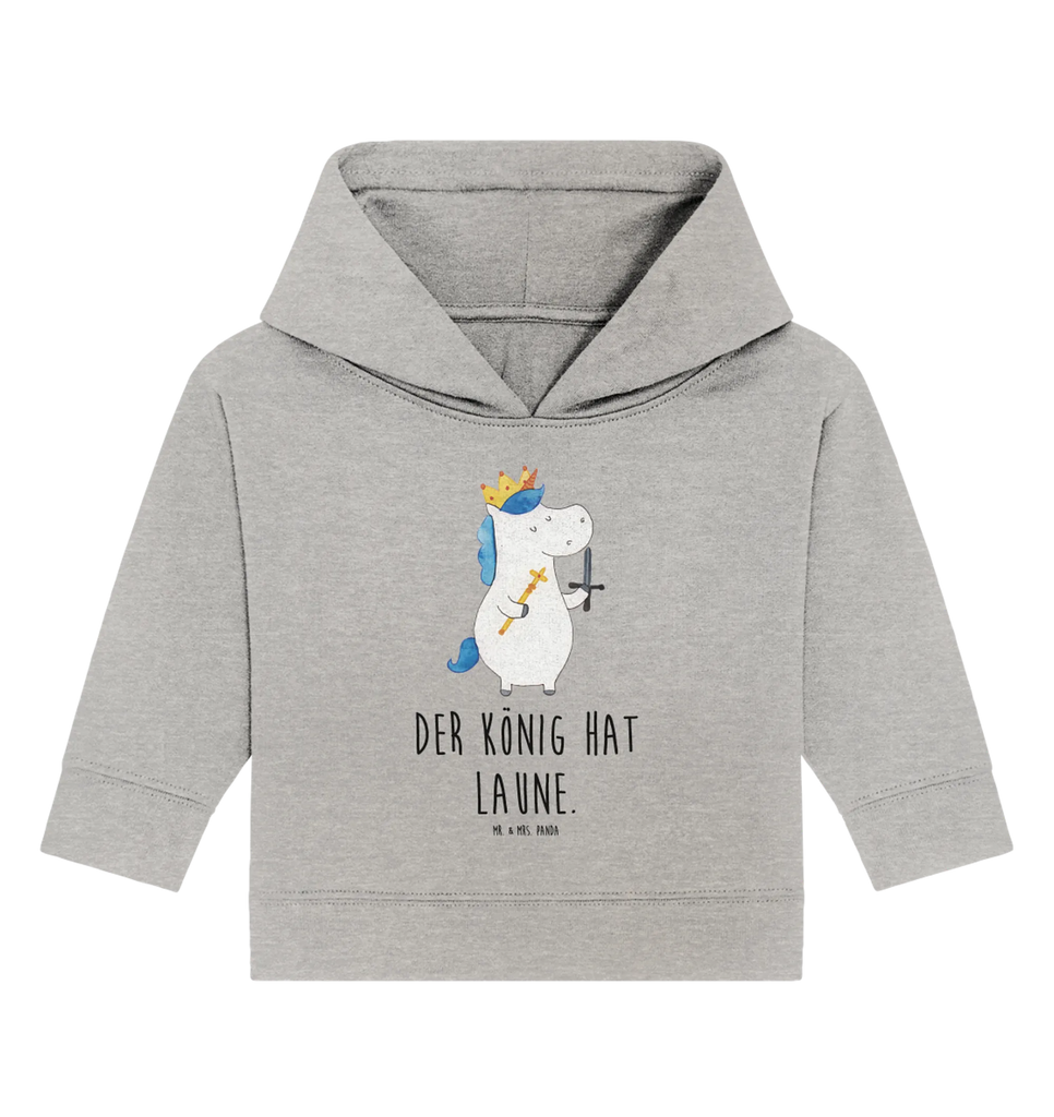 Organic Baby Hoodie Einhorn König mit Schwert Baby Pullover, Baby Kapuzenshirt, Baby Hoodie, Baby Kapuzensweatshirt, Einhörner, Einhorn Deko, Unicorn, Einhorn, König, Ritter, Mittelalter