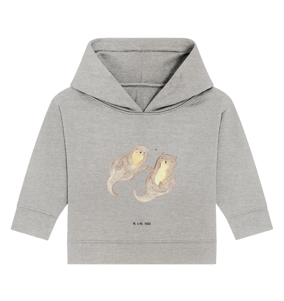 Organiczna bluza z kapturem dla niemowląt wydra trzymać się za ręce Baby Kapuzenshirt, Baby Pullover, Baby Kapuzensweatshirt, Baby Hoodie, Fischotter, Seeotter, Otter, Otter Seeotter See Otter