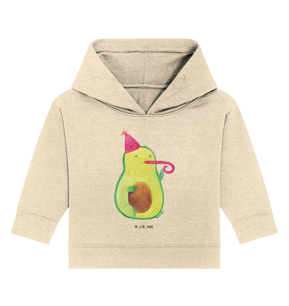 Organic Baby Hoodie Avocado Feier Baby Kapuzenshirt, Baby Kapuzensweatshirt, Baby Hoodie, Baby Pullover, Vegan, Veggie, Avocado, Gesund, Feier, Party, Gute Laune, Feierlichkeit, Geburtstag, Tröte, Fete