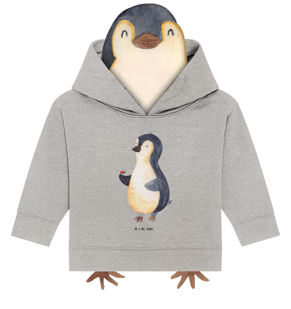 Organic Baby Hoodie Pinguin Marienkäfer Baby Kapuzenshirt, Baby Kapuzensweatshirt, Baby Hoodie, Baby Pullover, Pinguin, Pinguine, Marienkäfer, Liebe, Wunder, Glück, Freude, Lebensfreude