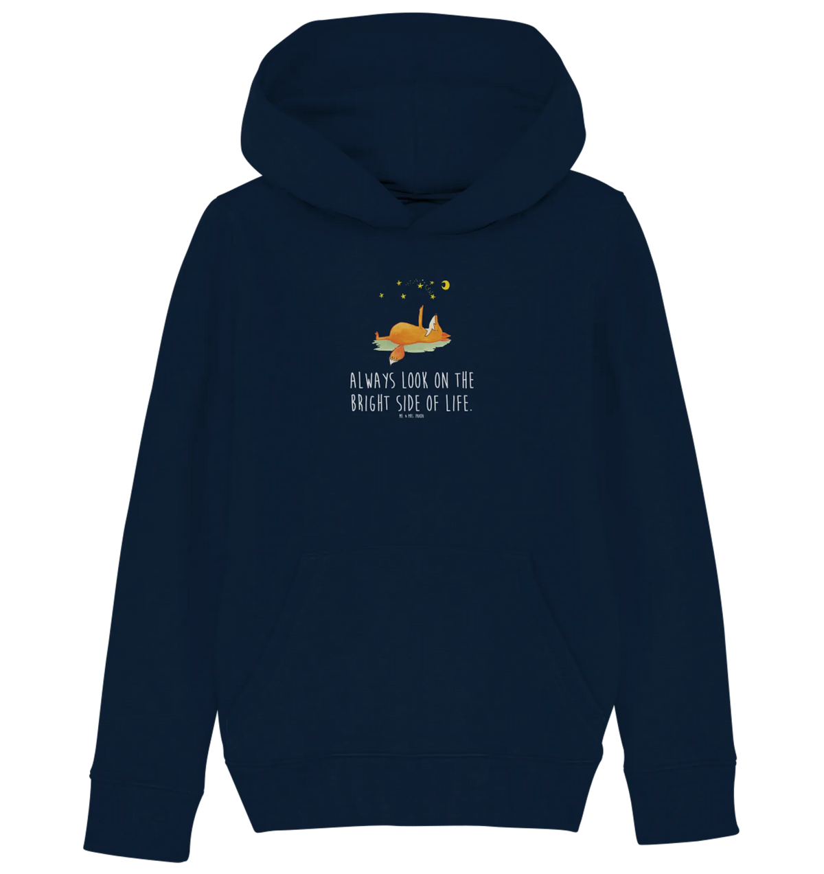 Organic Kids Hoodie Fox Stars clever as a fox, forest wildlife, foxes, animal lover, Saying positive, Romance, Saying beautiful, words of consolation