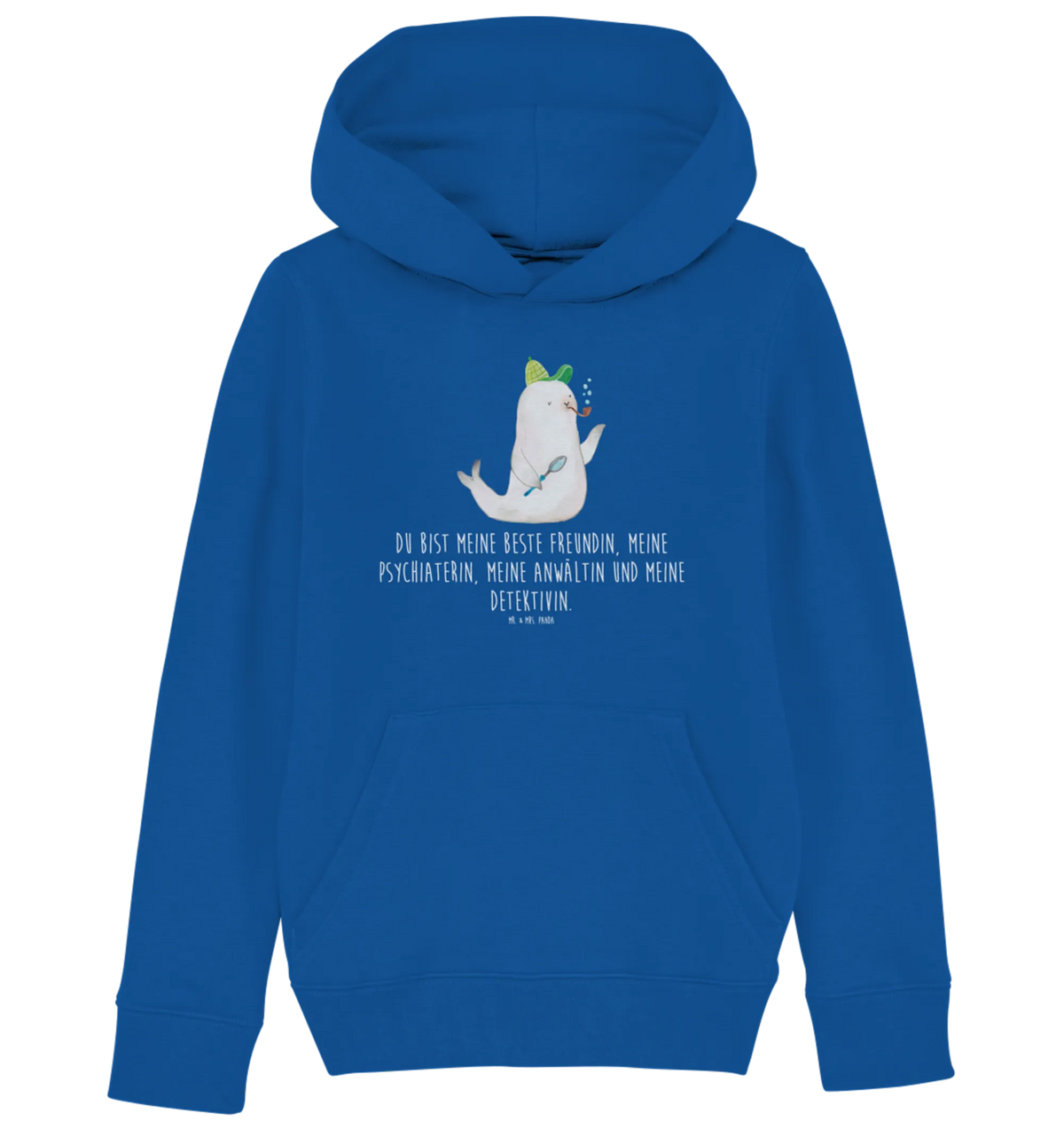 Organic Kids Hoodie seal sherlock gifts, card, hand drawn, good mood, gift ideas, special gifts, cute animal motives, animal lover, cute, funny sayings, small animals