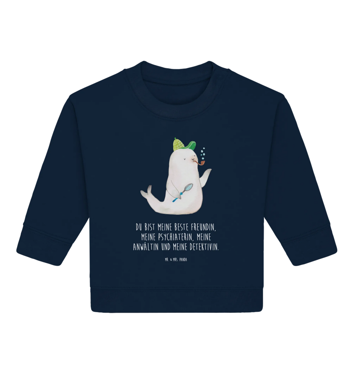 Organic Baby Pullover Robbe Sherlock Baby Bullover, Tiere, Gute Laune, Tiermotive, Lustige Sprüche