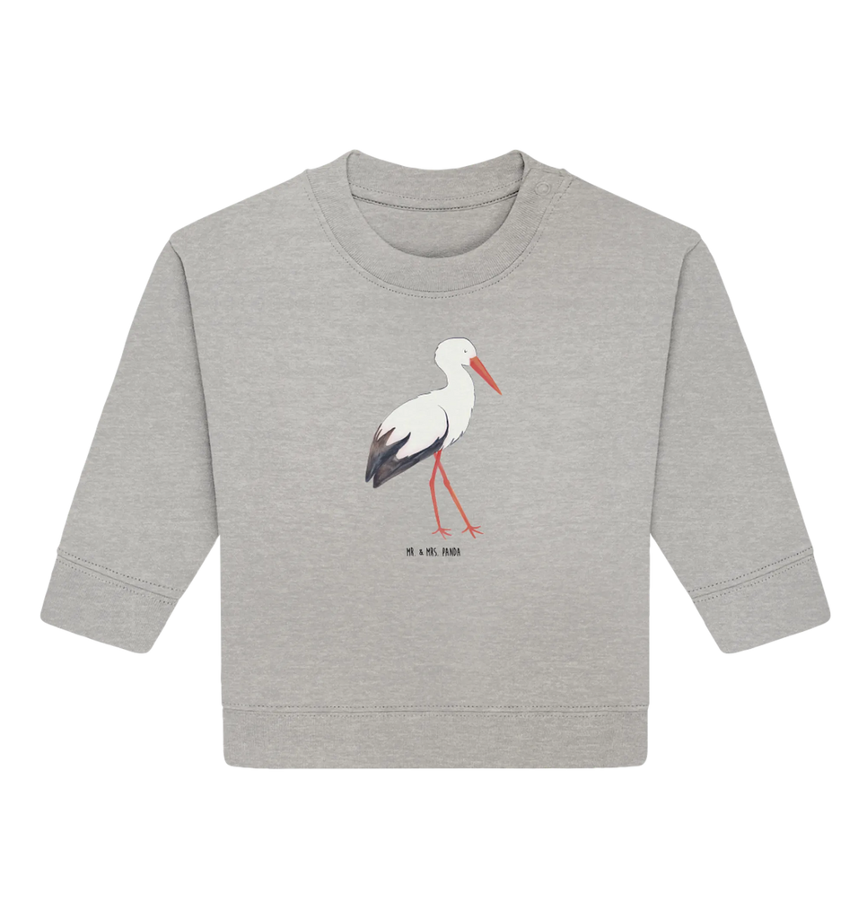 Organic Baby Pullover Storch Baby Bullover, Baby Sweatshirt, Tiermotive, Gute Laune, lustige Sprüche, Tiere, Schwangerschaft, Schwanger, Mütter, Geburt, Störche, Mutter, Storch, Baby, Mutter werden, Babybauch