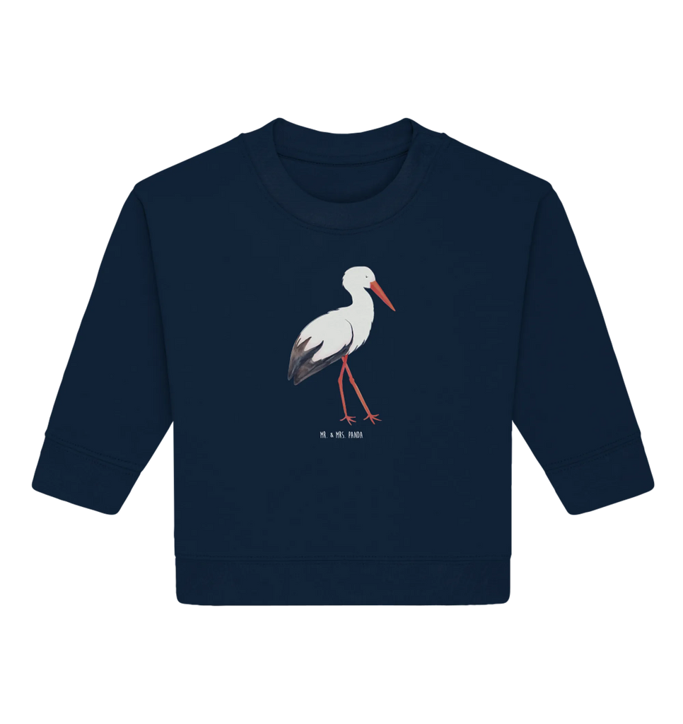 Organic Baby Pullover Storch Baby Bullover, Baby Sweatshirt, Tiermotive, Gute Laune, lustige Sprüche, Tiere, Schwangerschaft, Schwanger, Mütter, Geburt, Störche, Mutter, Storch, Baby, Mutter werden, Babybauch