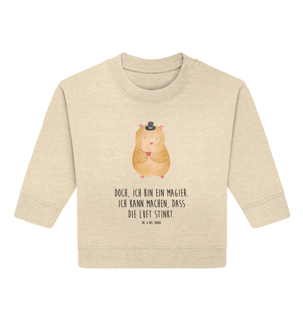 Organic Baby Pullover hamster cap Baby Sweatshirt, Baby Bullover, Tiermotive, Gute Laune, lustige Sprüche, Tiere, Hamster, Magier, Zwerghamster, Zauberer, Zylinder, Hut