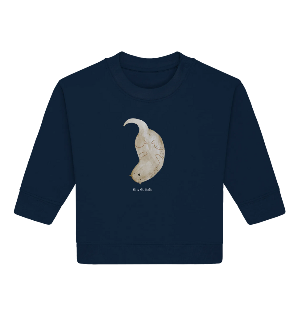 Organic Baby Pullover Otter Kopfüber Baby Sweatshirt, Baby Bullover, Seeotter, Otter, Fischotter, Otter Seeotter See Otter