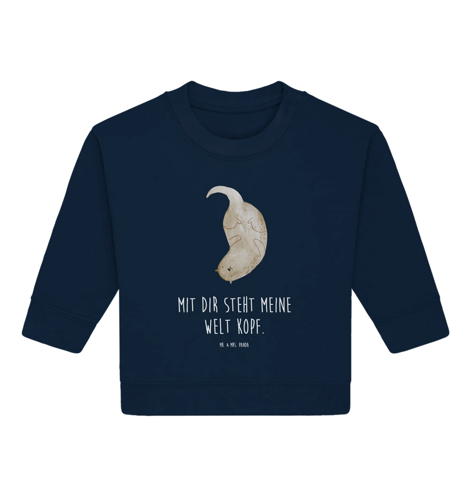 Organic Baby Pullover Otter Kopfüber Baby Sweatshirt, Baby Bullover, Seeotter, Otter, Fischotter, Otter Seeotter See Otter