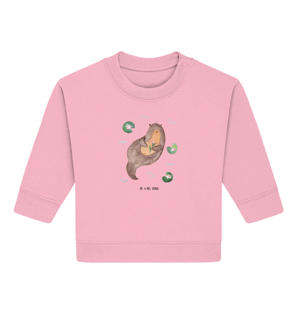 Organic Baby Pullover Otter Seerose Baby Sweatshirt, Baby Bullover, Seeotter, Otter, Fischotter, Otter Seeotter See Otter