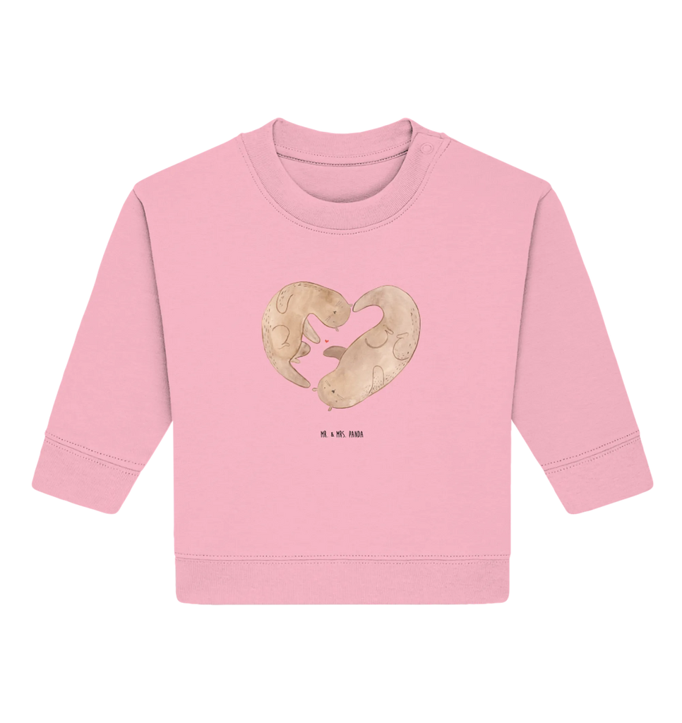 Organic Baby Pullover Otter Herz Baby Sweatshirt, Baby Bullover, Seeotter, Otter, Fischotter, Liebesbeweis, Gemeinsames Leben, Jahrestag, Love You, Bessere Hälfte, Liebesgeschenk, Liebe, Herz, Hochzeitstag, Verlobung