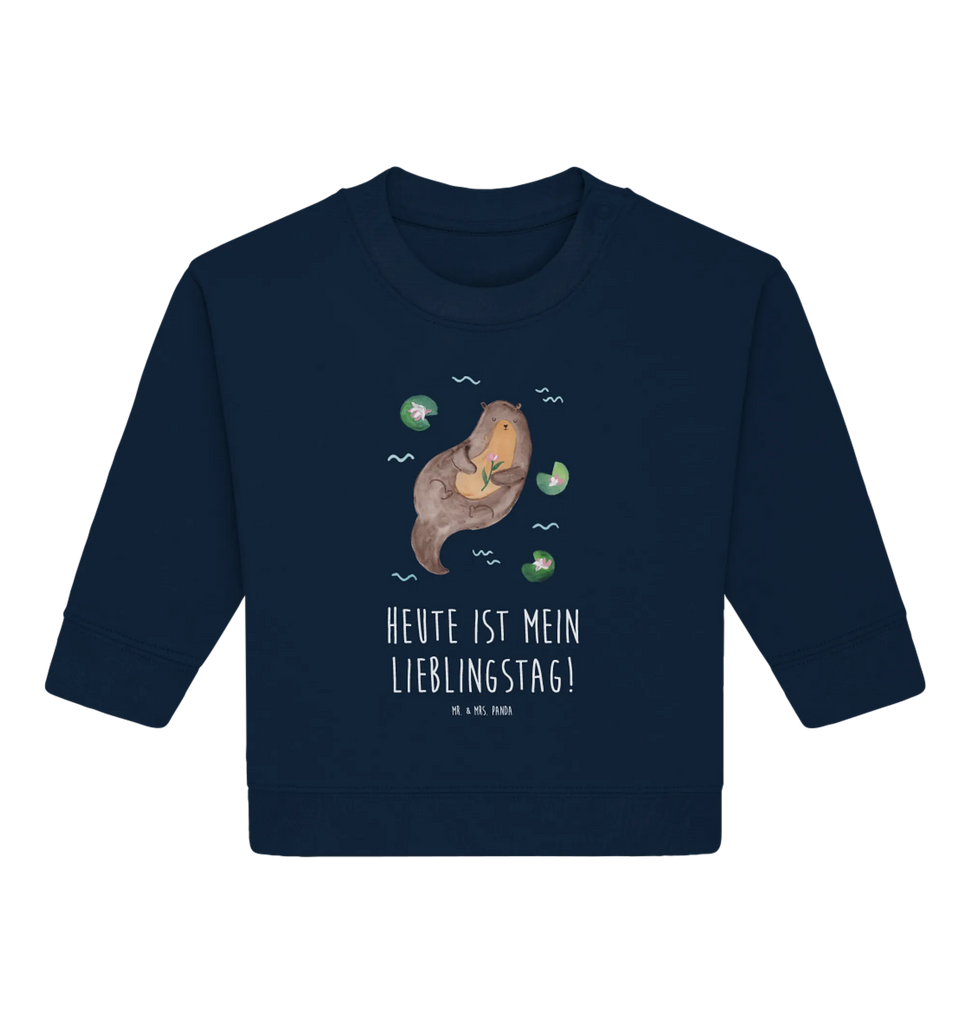 Organic Baby Pullover Otter Seerose Baby Sweatshirt, Baby Bullover, Seeotter, Otter, Fischotter, Otter Seeotter See Otter
