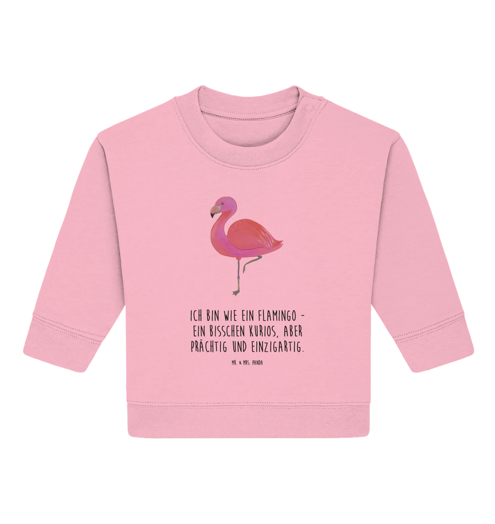 Organic Baby Pullover Flamingo Classic Baby Sweatshirt, Baby Bullover, Flamingo, Stolz, Spruch, Einzigartig, Ich, Tochter, Geschwister, Außenseiter, Freundin, Sohn, für Mich, Selbstliebe, Freundinnen