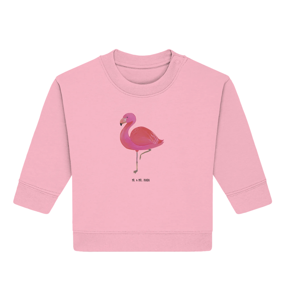 Organic Baby Pullover Flamingo Classic Baby Sweatshirt, Baby Bullover, Flamingo, Stolz, Spruch, Einzigartig, Ich, Tochter, Geschwister, Außenseiter, Freundin, Sohn, für Mich, Selbstliebe, Freundinnen