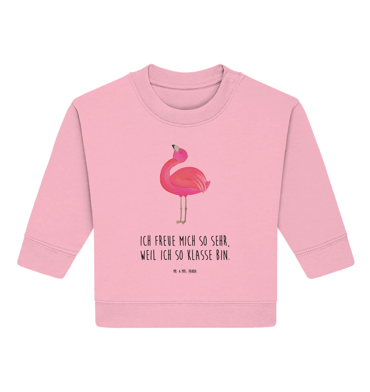 Organic Baby Pullover flamingo Proud flamingo decoration, flamingo fans, children, gift pink, adults, bird of paradise, vacation, pink bird, unusual gifts in pink, funny sayings, pink gifts, gift idea, girls gifts, small gifts, gifts, Caribbean feeling, red, self-acceptance, proud, joy, daughter, friend, best friend, self-love