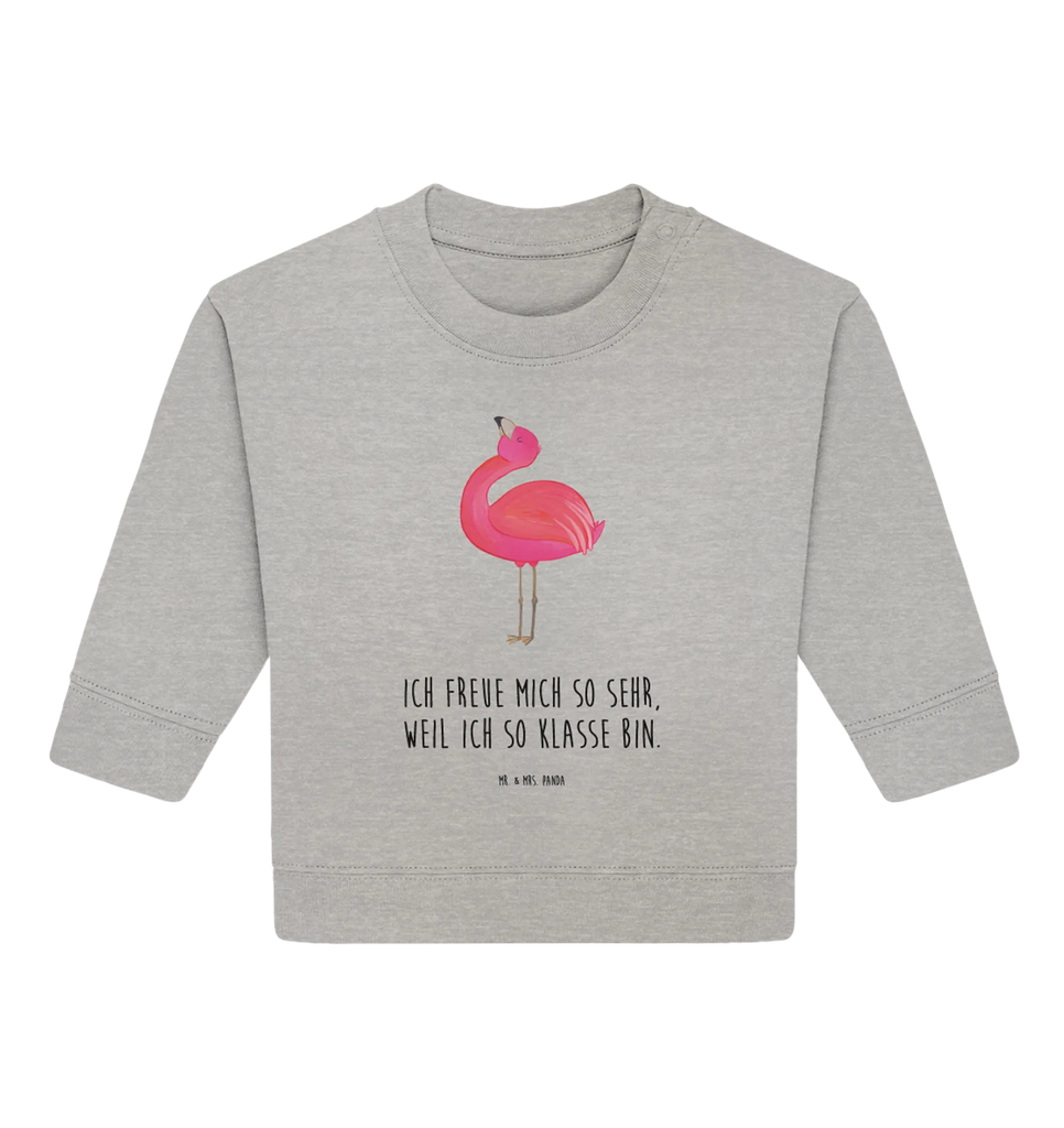 Organiczny sweter dla niemowląt Flamingo Duma Baby Bullover, Baby Sweatshirt, Flamingo, Selbstakzeptanz, Schwester, Stolz, Selbstliebe, Mama, Freundin, Beste Freundin, Freude, Tochter