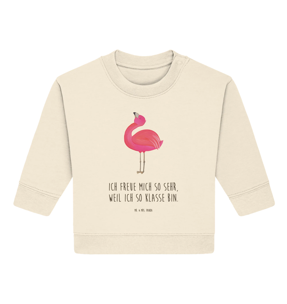 Organiczny sweter dla niemowląt Flamingo Duma Baby Bullover, Baby Sweatshirt, Flamingo, Selbstakzeptanz, Schwester, Stolz, Selbstliebe, Mama, Freundin, Beste Freundin, Freude, Tochter
