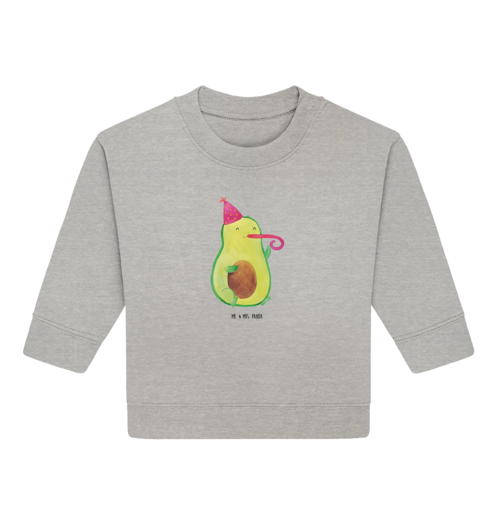 Organic Baby Pullover Avocado Feier Baby Sweatshirt, Baby Bullover, Gesund, Vegan, Veggie, Avocado, Geburtstag, Party, Feier, Fete, Feierlichkeit, Tröte, Gute Laune