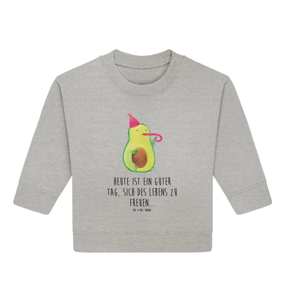 Organic Baby Pullover Avocado Feier Baby Sweatshirt, Baby Bullover, Gesund, Vegan, Veggie, Avocado, Geburtstag, Party, Feier, Fete, Feierlichkeit, Tröte, Gute Laune