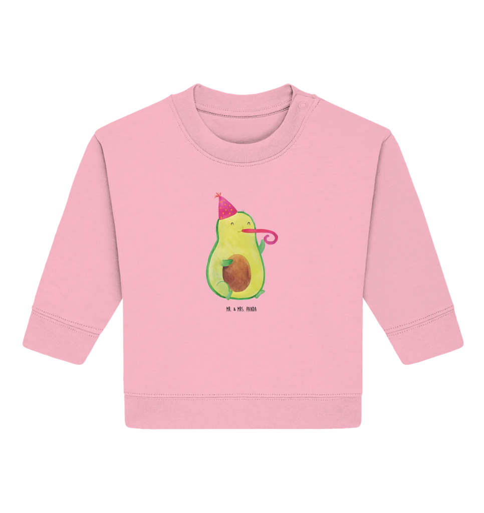 Organic Baby Pullover Avocado Feier Baby Sweatshirt, Baby Bullover, Gesund, Vegan, Veggie, Avocado, Geburtstag, Party, Feier, Fete, Feierlichkeit, Tröte, Gute Laune