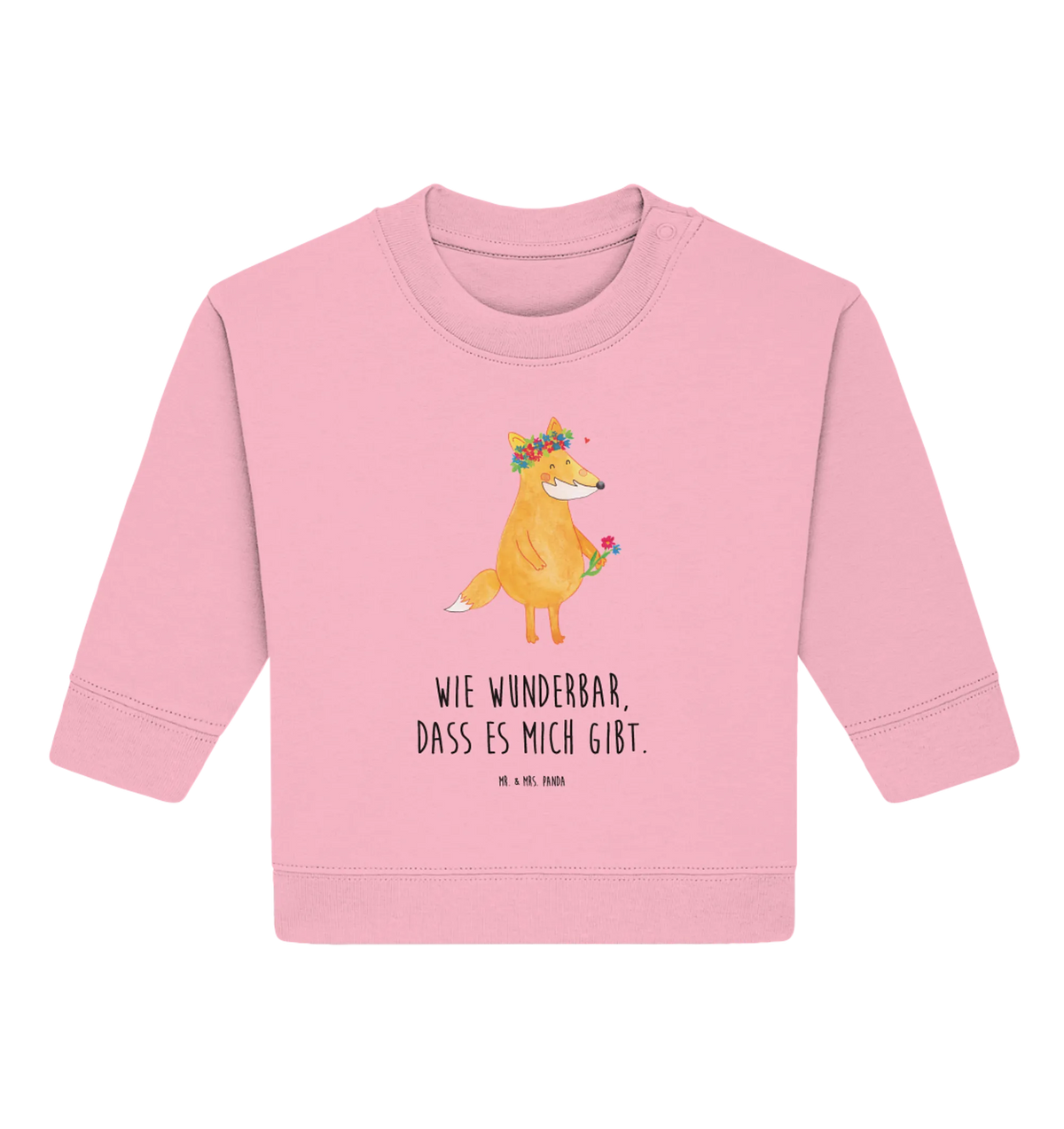 Organic Baby Pullover Fox Flower foxes, animal lover, clever as a fox, forest wildlife, fox girl, girlfriends, proof of love, flowers, joy, self-love, flower, girlfriend, me, flower girl