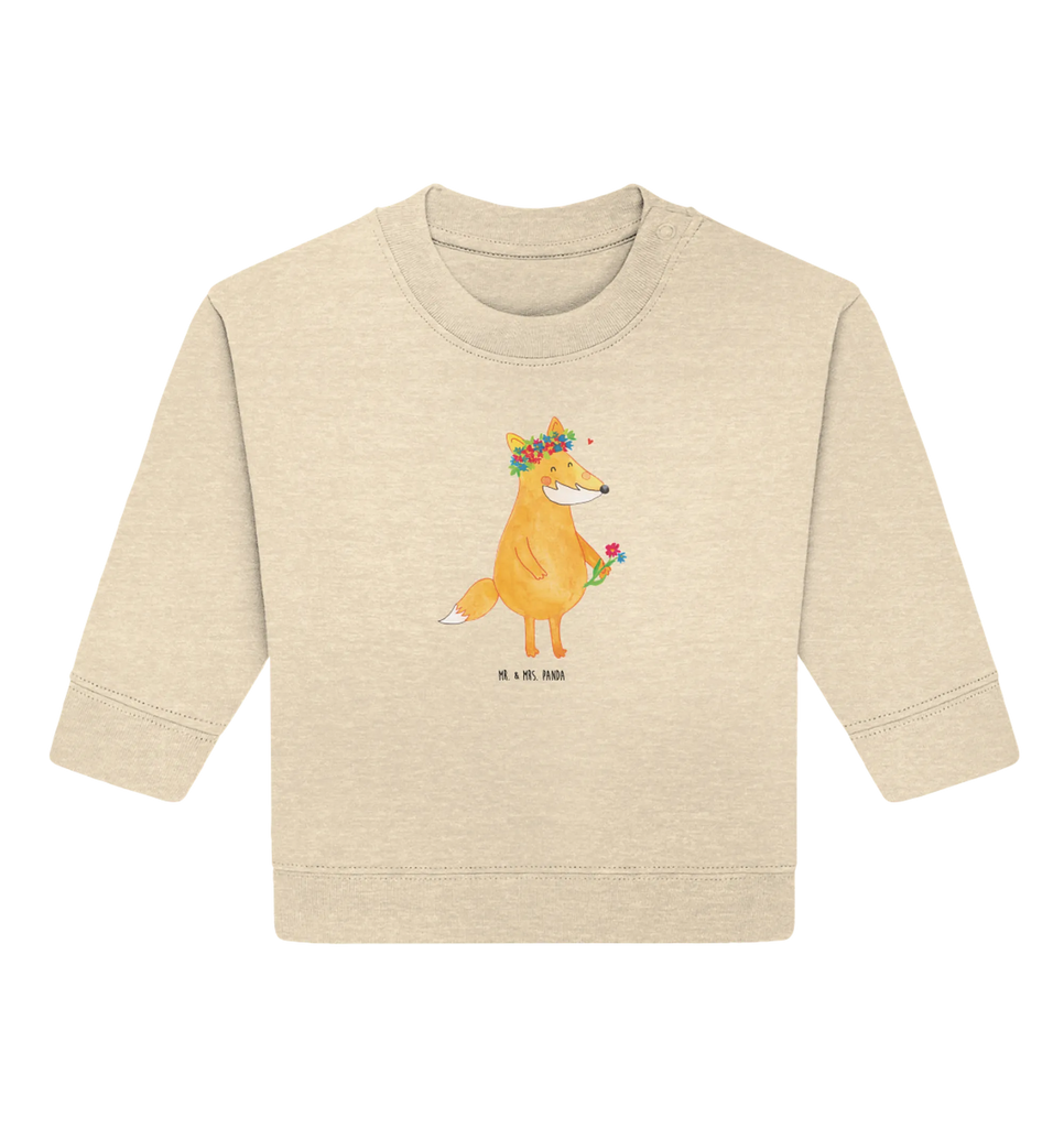 Organic Baby Pullover Fuchs Blumen Baby Bullover, Baby Sweatshirt, Fuchs, Fox, Blume, Füchse, Liebesbeweis, Liebe, Mich, Freundin, Selbstliebe, Ich, Freundinnen, Motivation, Freude, Fuchsmädchen, Blumenmädchen, Blumen