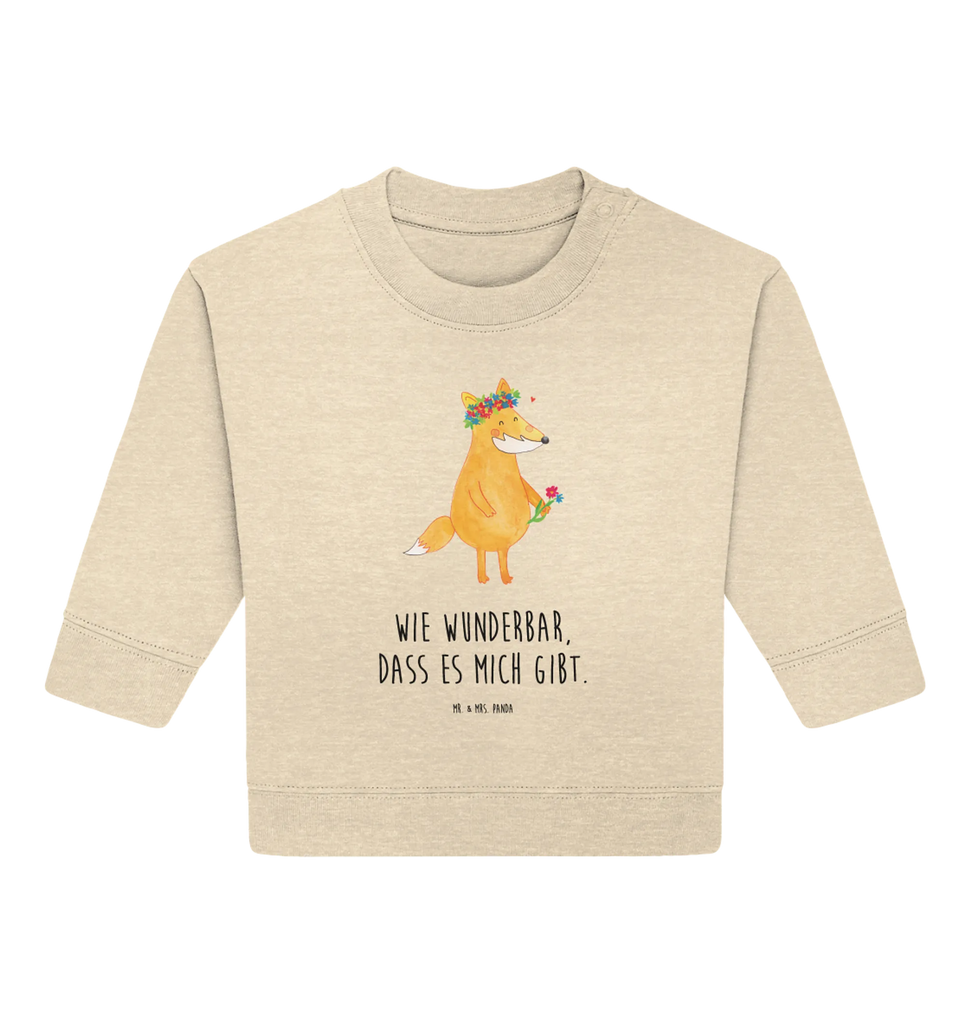 Organic Baby Pullover Fuchs Blumen Baby Bullover, Baby Sweatshirt, Fuchs, Fox, Blume, Füchse, Liebesbeweis, Liebe, Mich, Freundin, Selbstliebe, Ich, Freundinnen, Motivation, Freude, Fuchsmädchen, Blumenmädchen, Blumen
